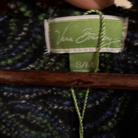 Vera Bradley Black and Green Patterned hooded robe - Picture 2 of 8